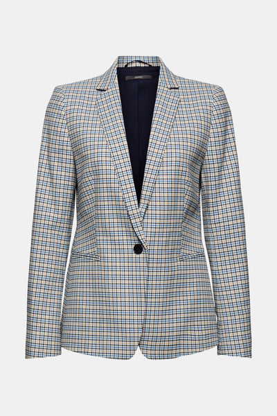 ESPRIT Blue And White Check Jacket