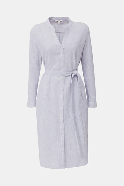 Blended Linen Dress With Belt