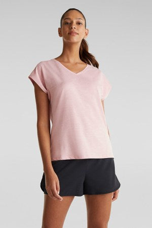 ESPRIT Melange Stretch Top In Pink E-dry