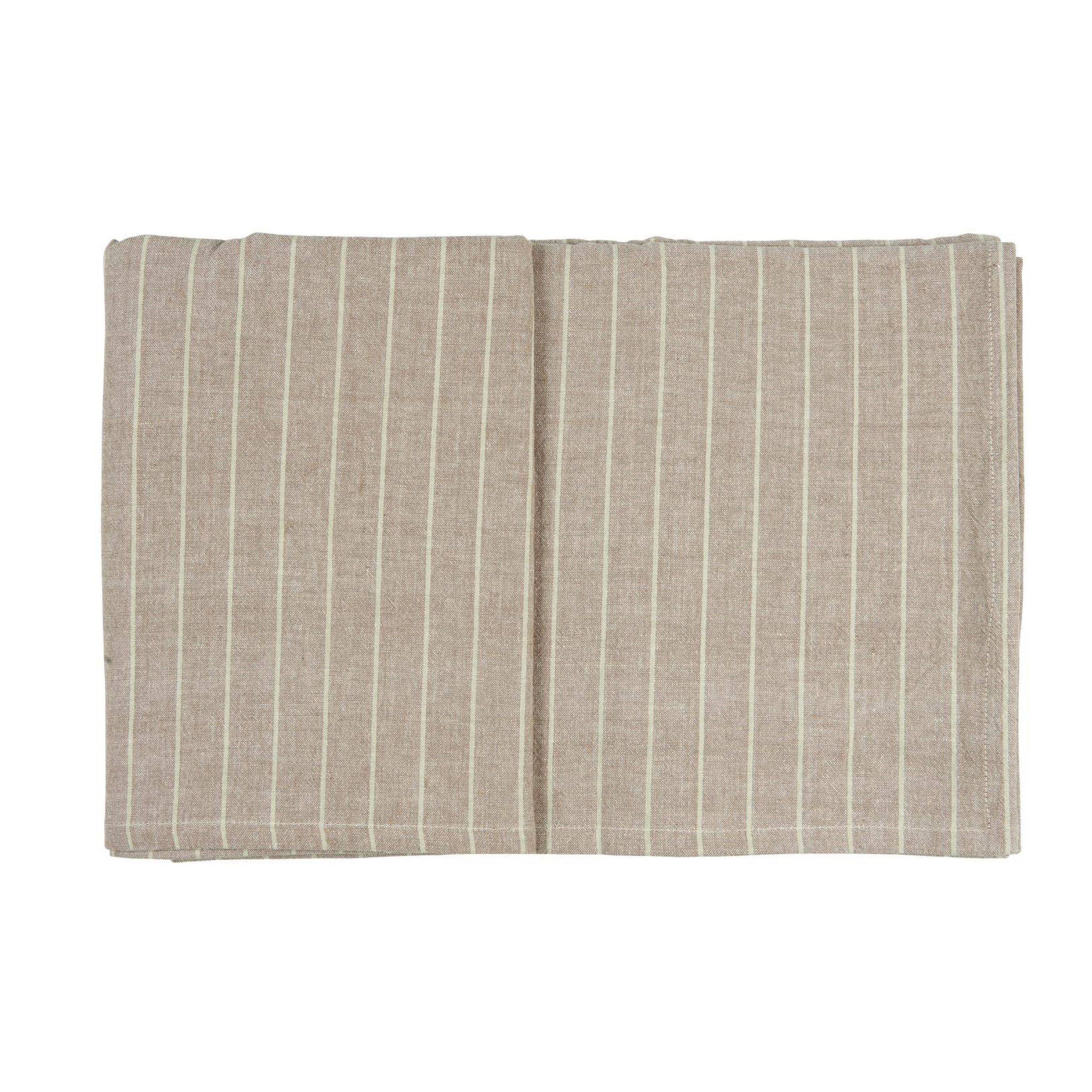 Ib Laursen Malva with Thin Beige Stripes Cotton Table Cloth