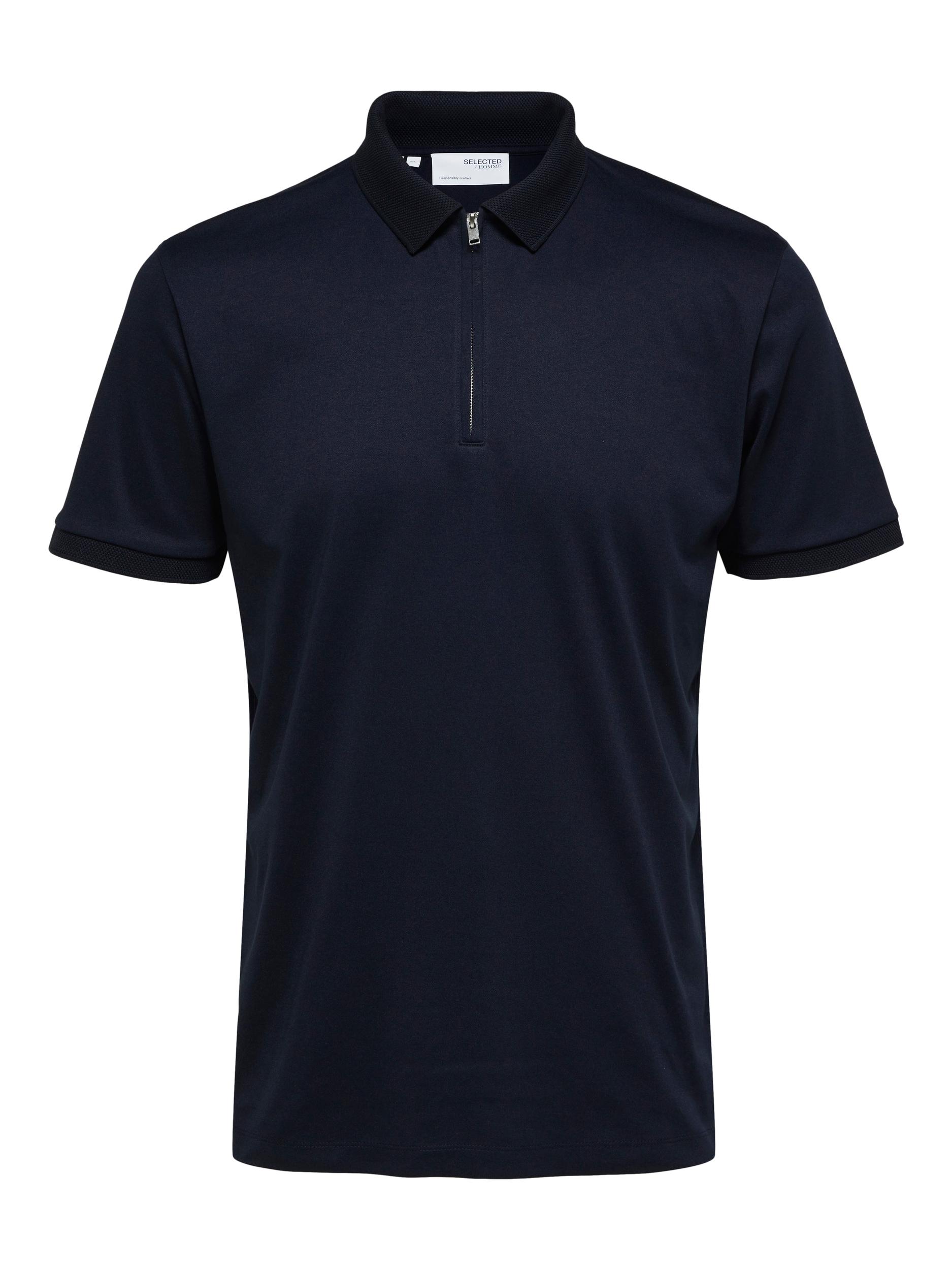Selected Homme Fave Zip Polo - Sky Captain 