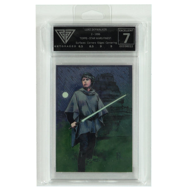 Star Wars Topps 1996 2 Luke Skywalker Graded Card Exc 7