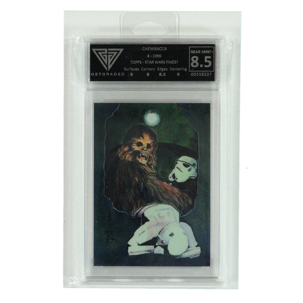 Near Mint + 8.5 Star Wars Topps 1996 #8 Chewbacca Graded Card