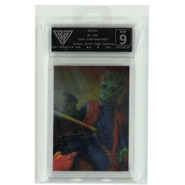 Mint 9 Star Wars Topps 1996 #64 Greedo Graded Card