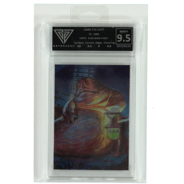 Mint + 9.5 Star Wars Topps 1996 73 Jabba The Hutt Graded Card