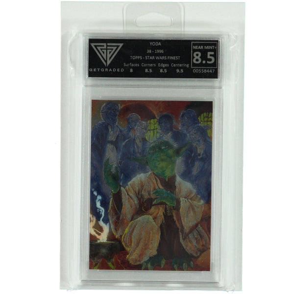 Near Mint 8.5+ Star Wars Topps 1996 38 Yoda Graded Card