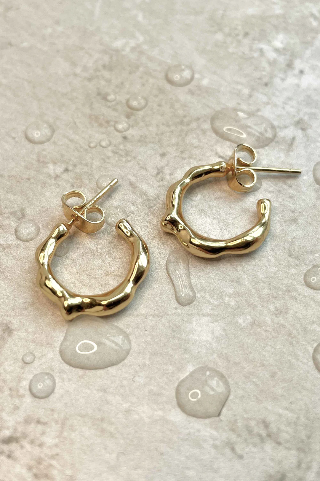 Formation Jewellery Ripple Hoops - Gold Plating 