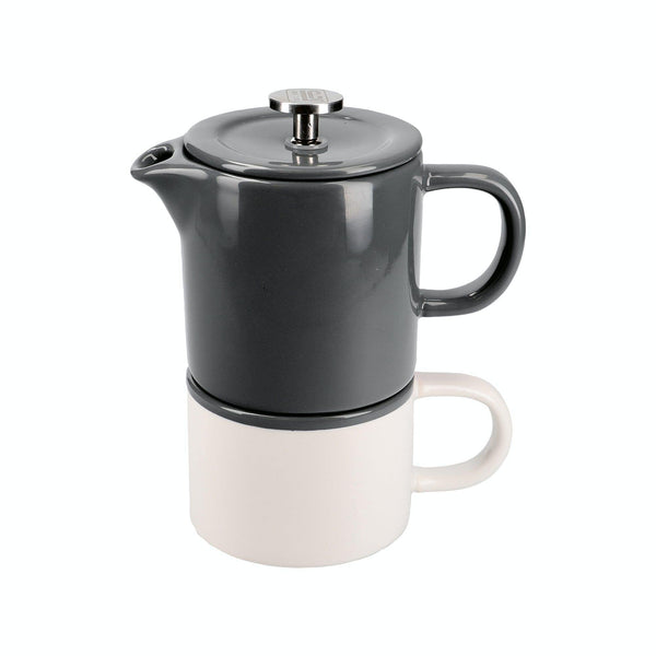 Distinctly Living Coffee For One China Cafetiere - Grey