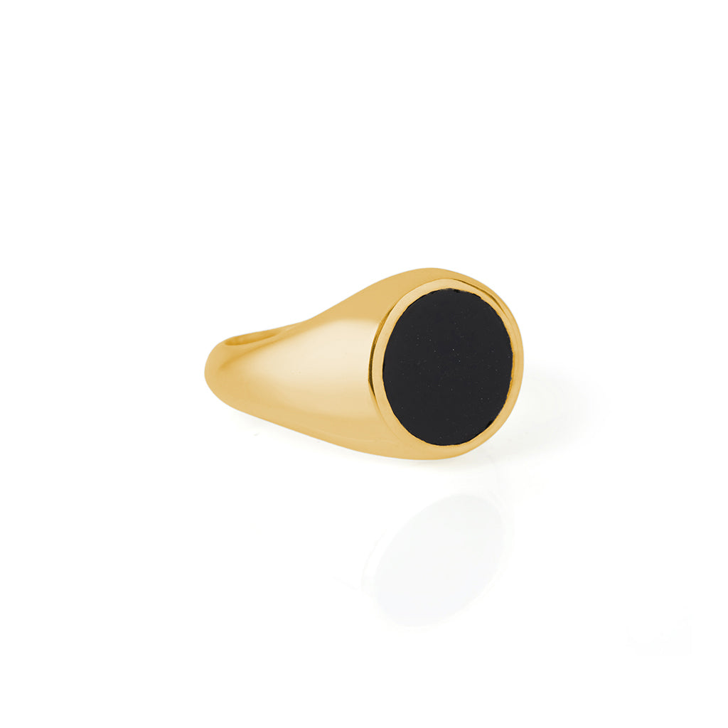 Reflection Mini Ring Gold / Black Onyx