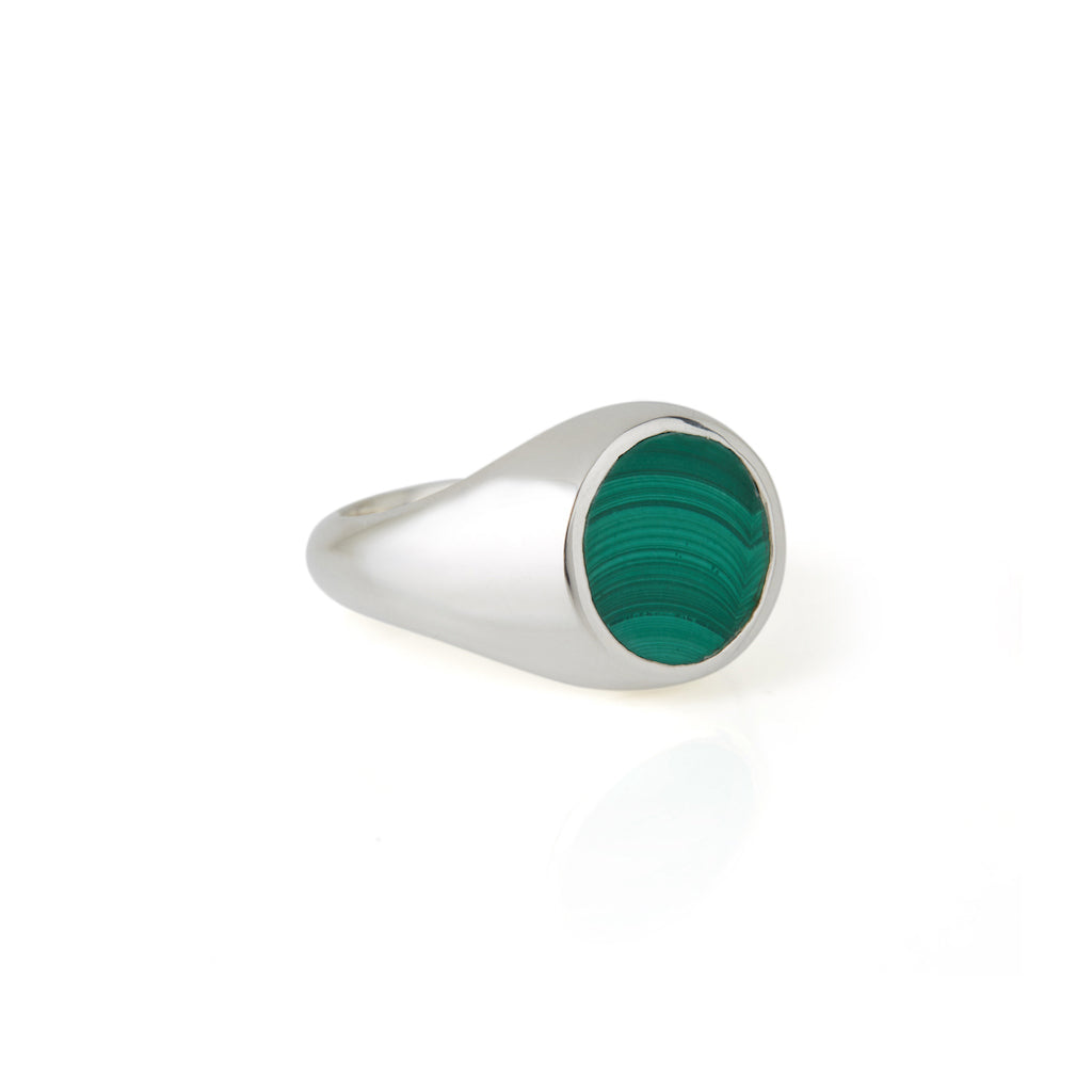 Reflection Mini Ring Silver / Malachite