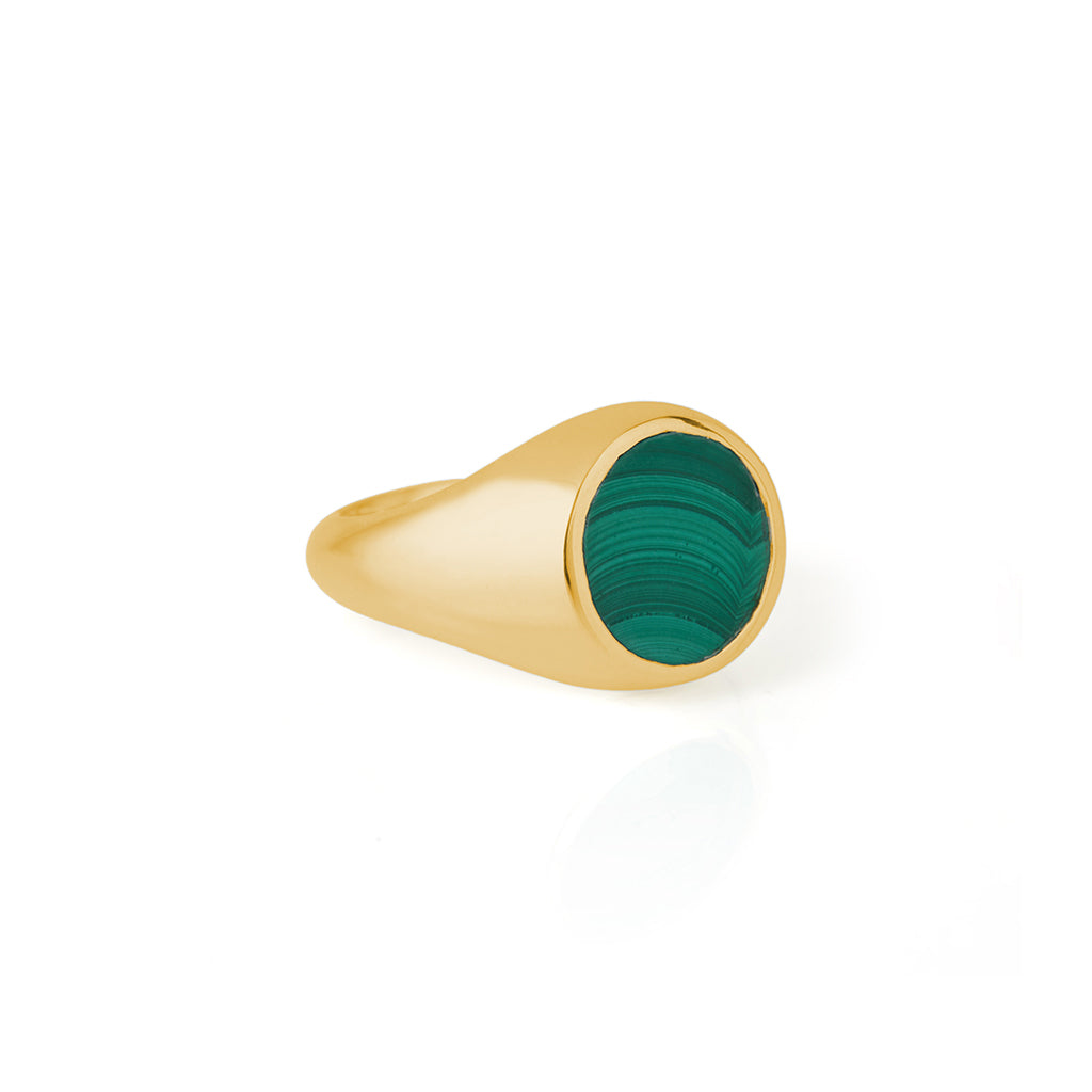 Reflection Mini Ring Gold / Malachite