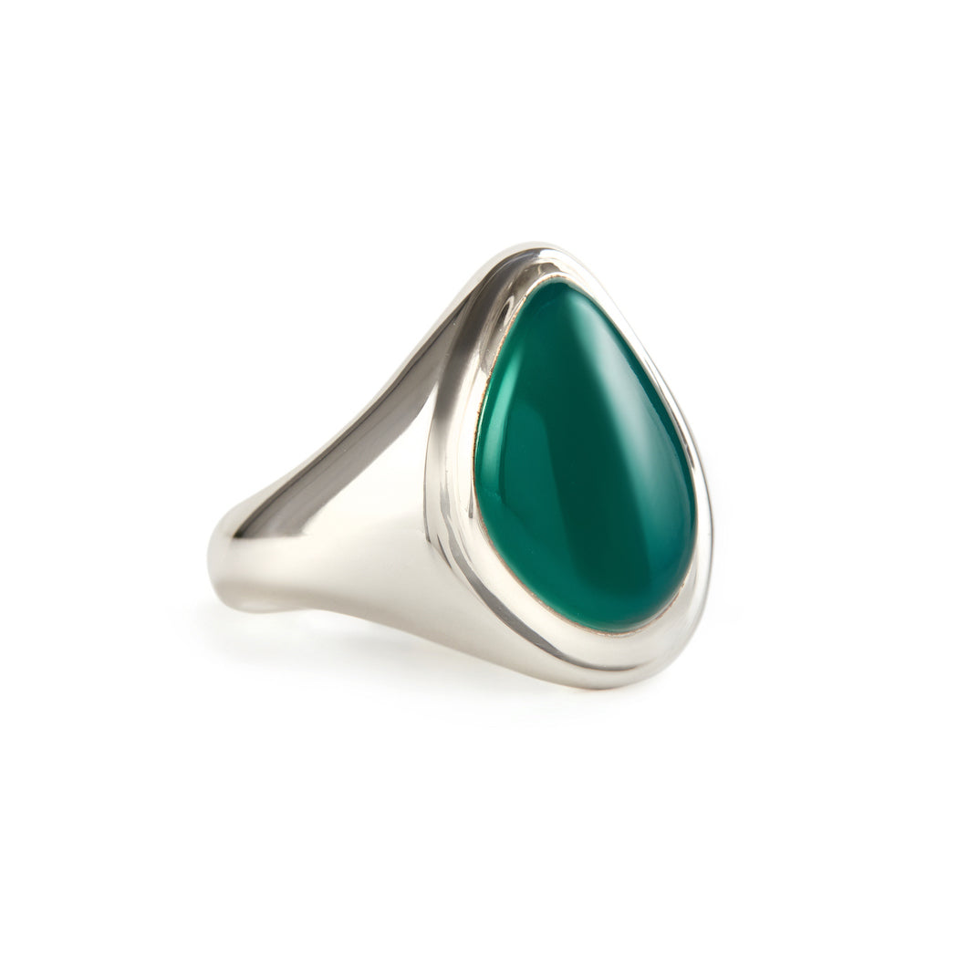 Apollo Signet Ring Silver - Green Onyx IV7150