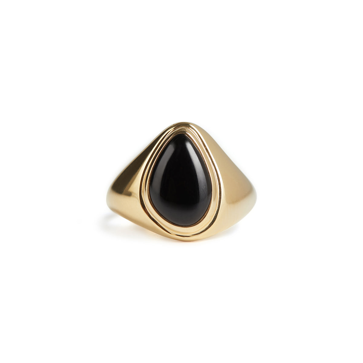 Rachel Entwistle Apollo Pinky Ring Gold - Black Onyx