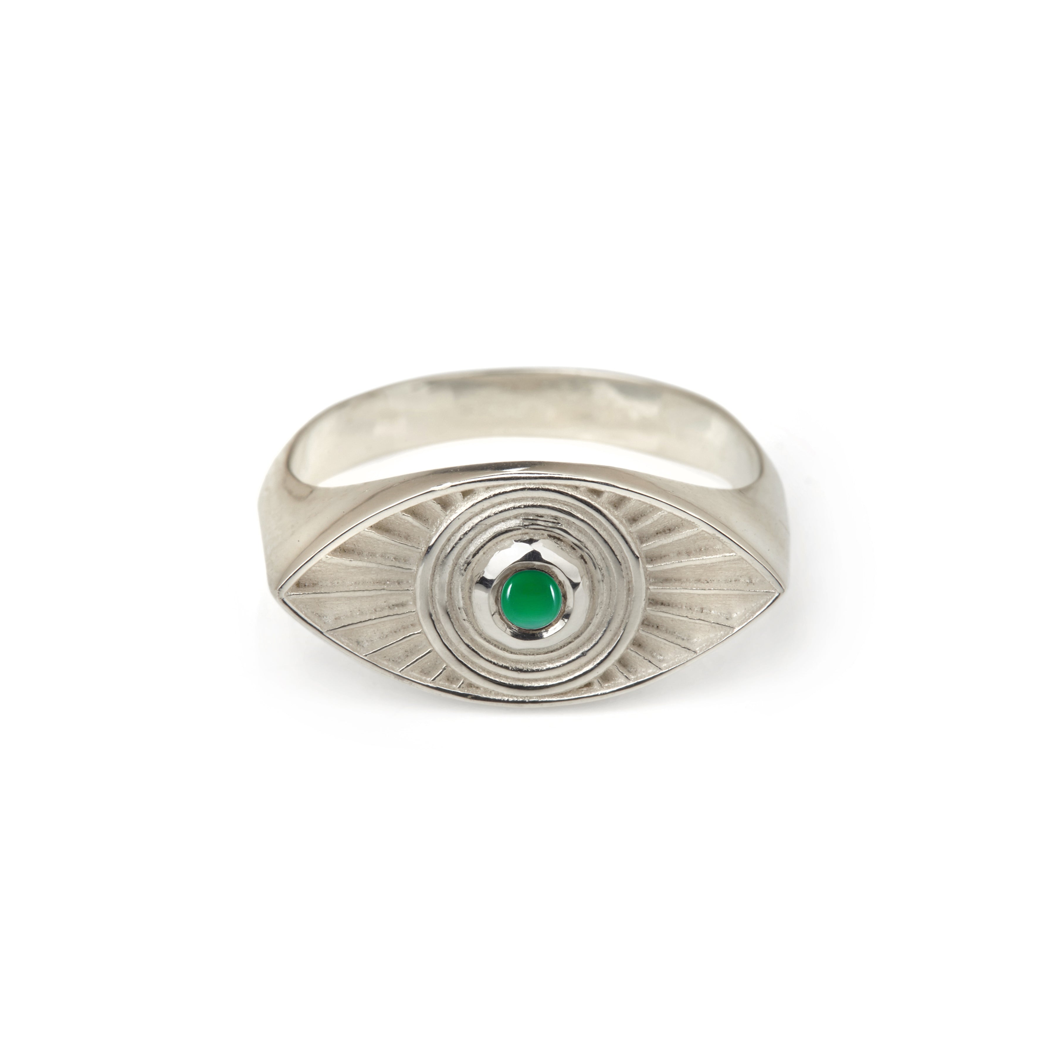 Rays Of Light Ring - Green Onyx