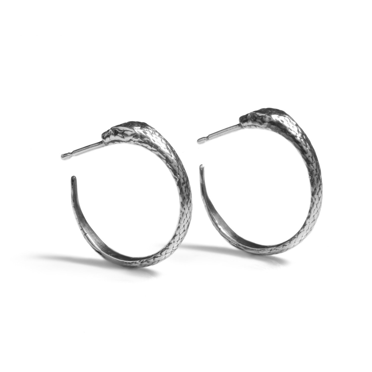 Ouroboros Snake Hoops Silver