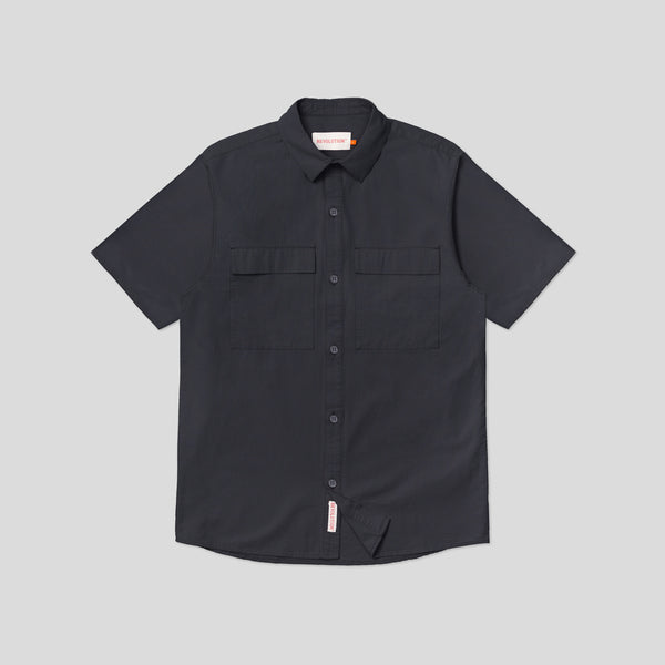 Revolution | 3866 Short-sleeved Loose Shirt | Dark Grey