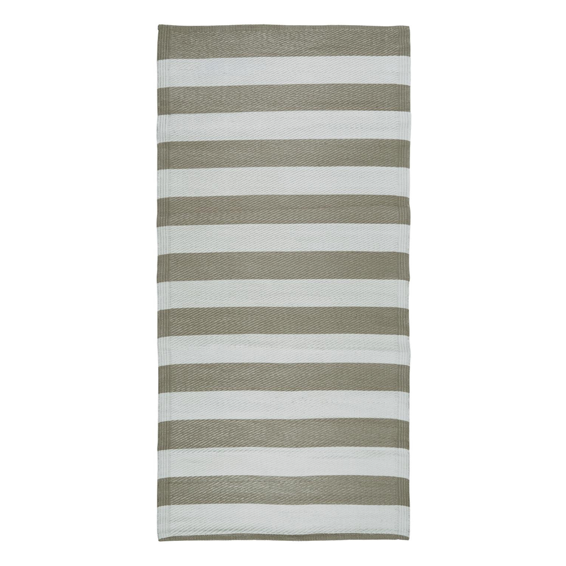 Ib Laursen Wide Striped Ruge in Recycled Plastic - Coral Sands 