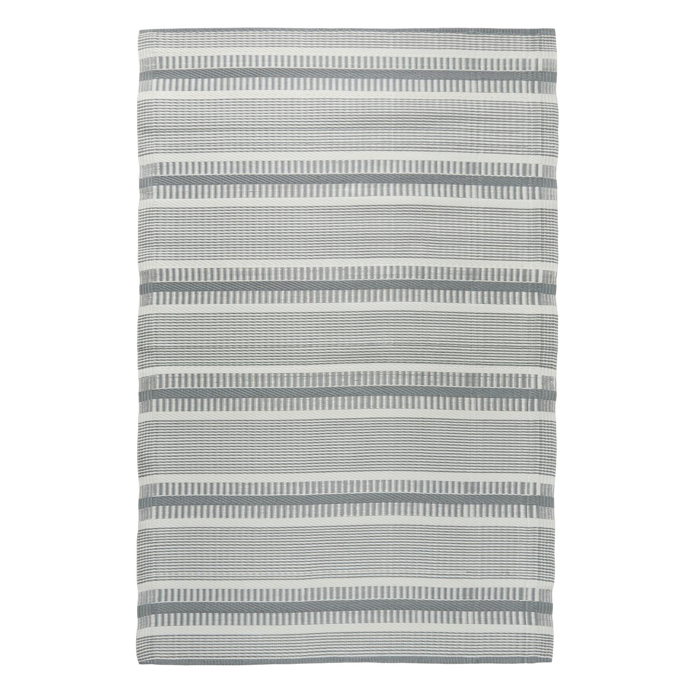 Ib Laursen Striped Rug in Recycled Plastic - Grey 