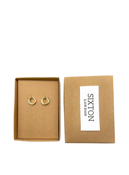 sixton Gold Twist Earrings From London