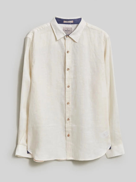 Pembroke Ls Linen Shirt - Natural White