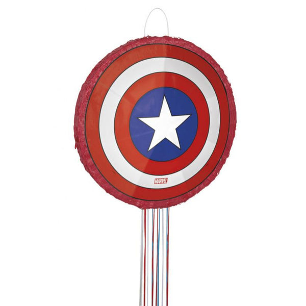 cotillons Alsace Marvel Pull Pinata - Captain America Shield