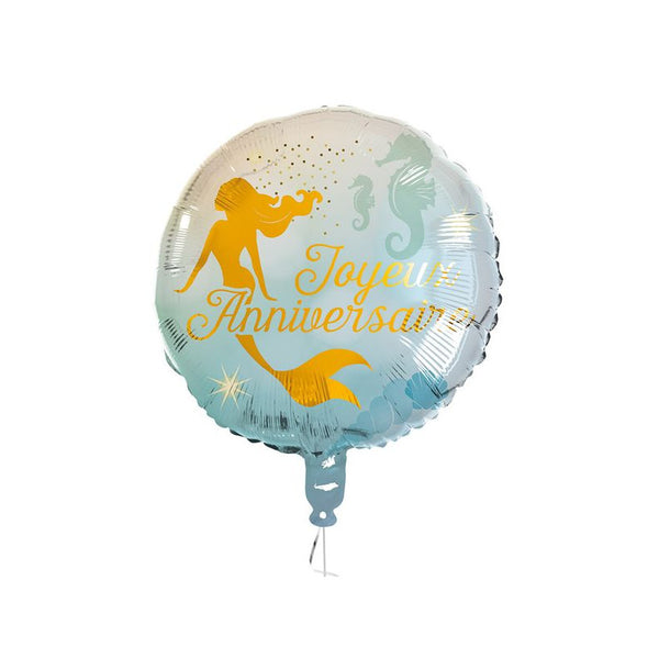 cotillons Alsace Foil Balloon Mermaid 'joyeux Anniversaire
