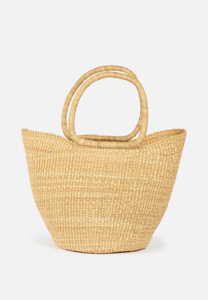 EL PUENTE U-shopper Bolga Basket Bag // Natural