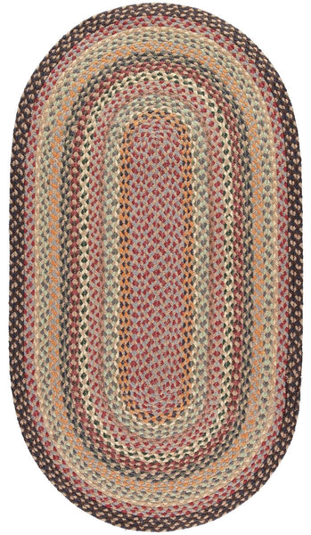 The Braided Rug Company Misty Blue Oval Organic Jute Braided Rug 61 x 92cm