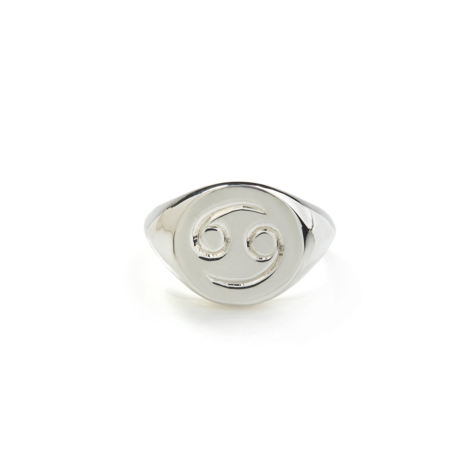 Zodiac Signet - Cancer - I / Sterling Silver