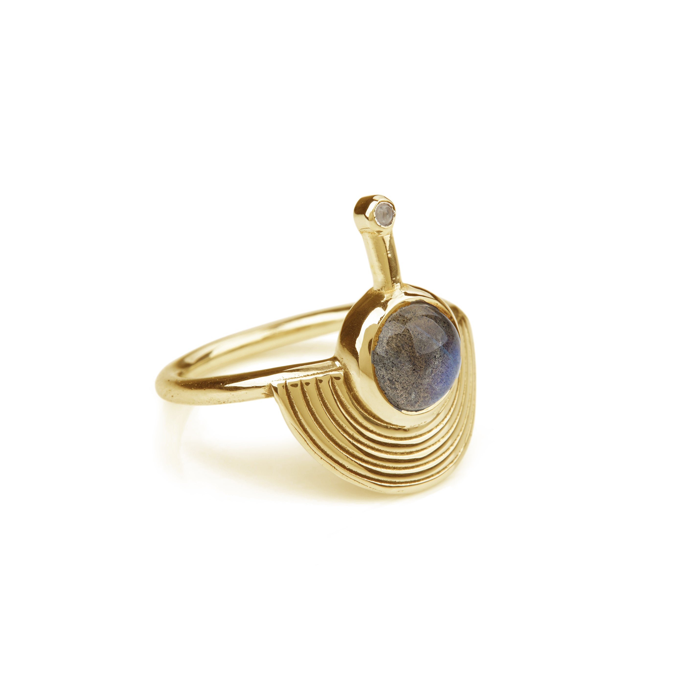 Interstellar Ring Gold - Labradorite - L / Gold Vermeil