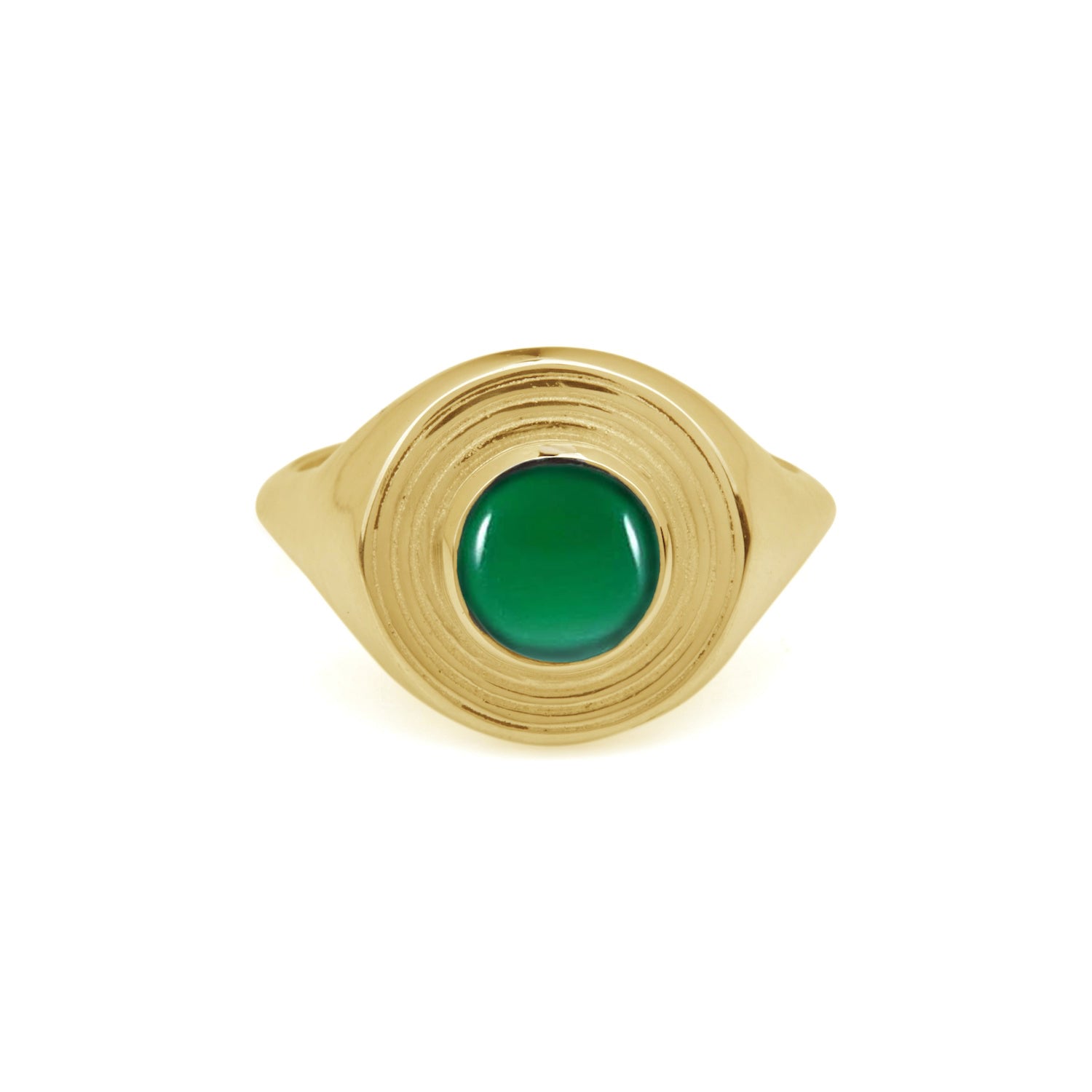 Astral Signet Ring Gold - Green Onyx - L / Gold Vermeil