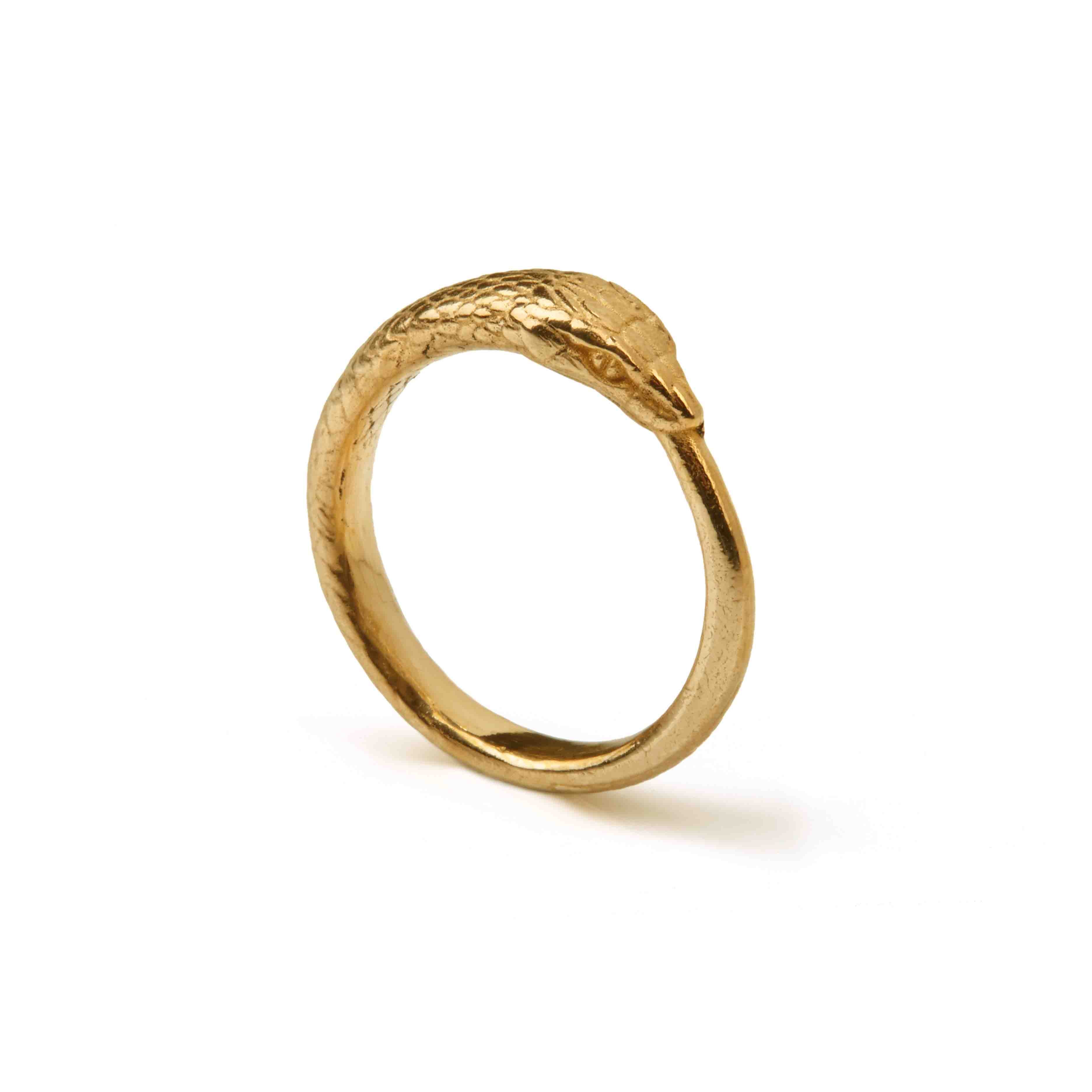 Rachel Entwistle Ouroboros Snake Ring Large - U / Gold Vermeil