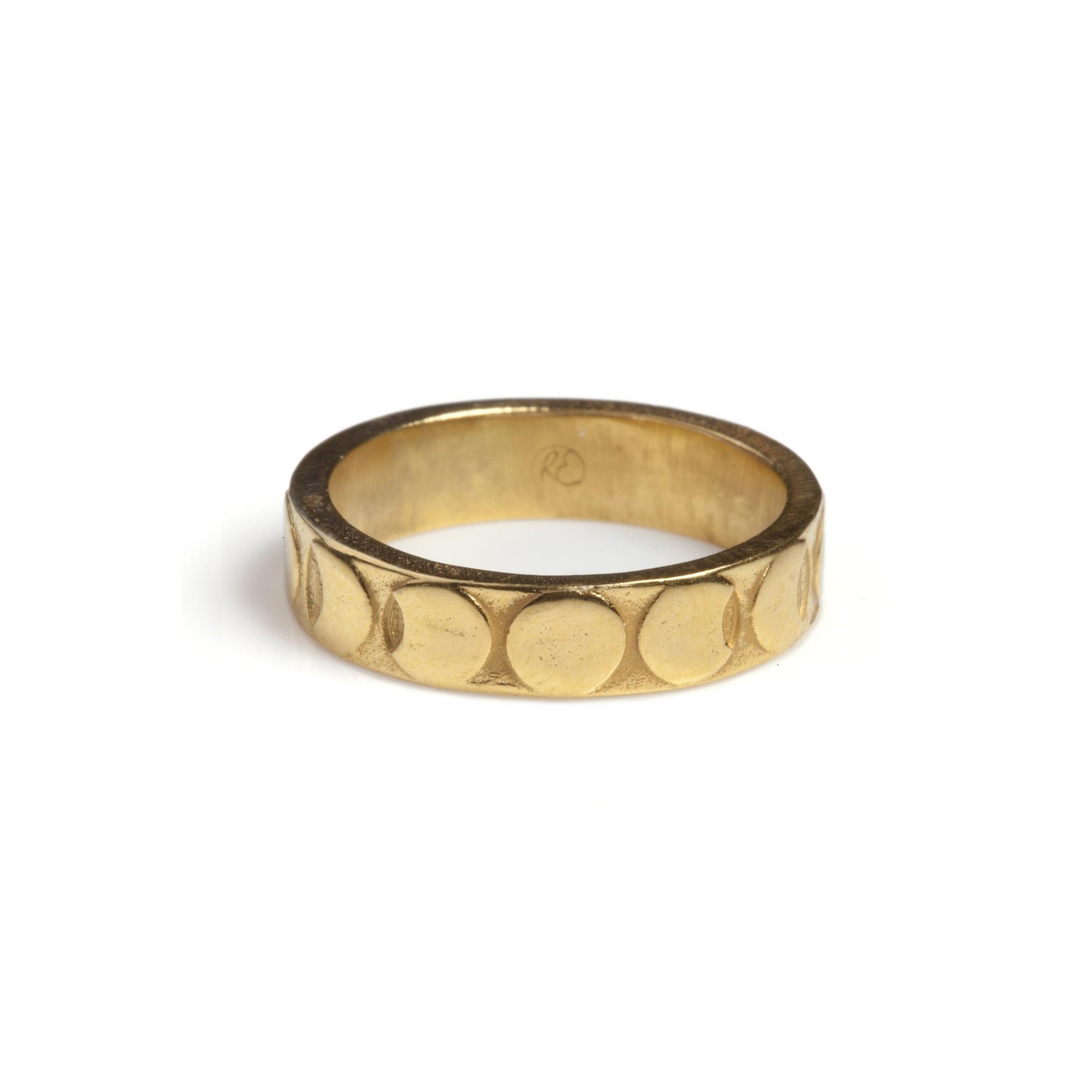 Moon Phases Band Ring - S / Gold Vermeil