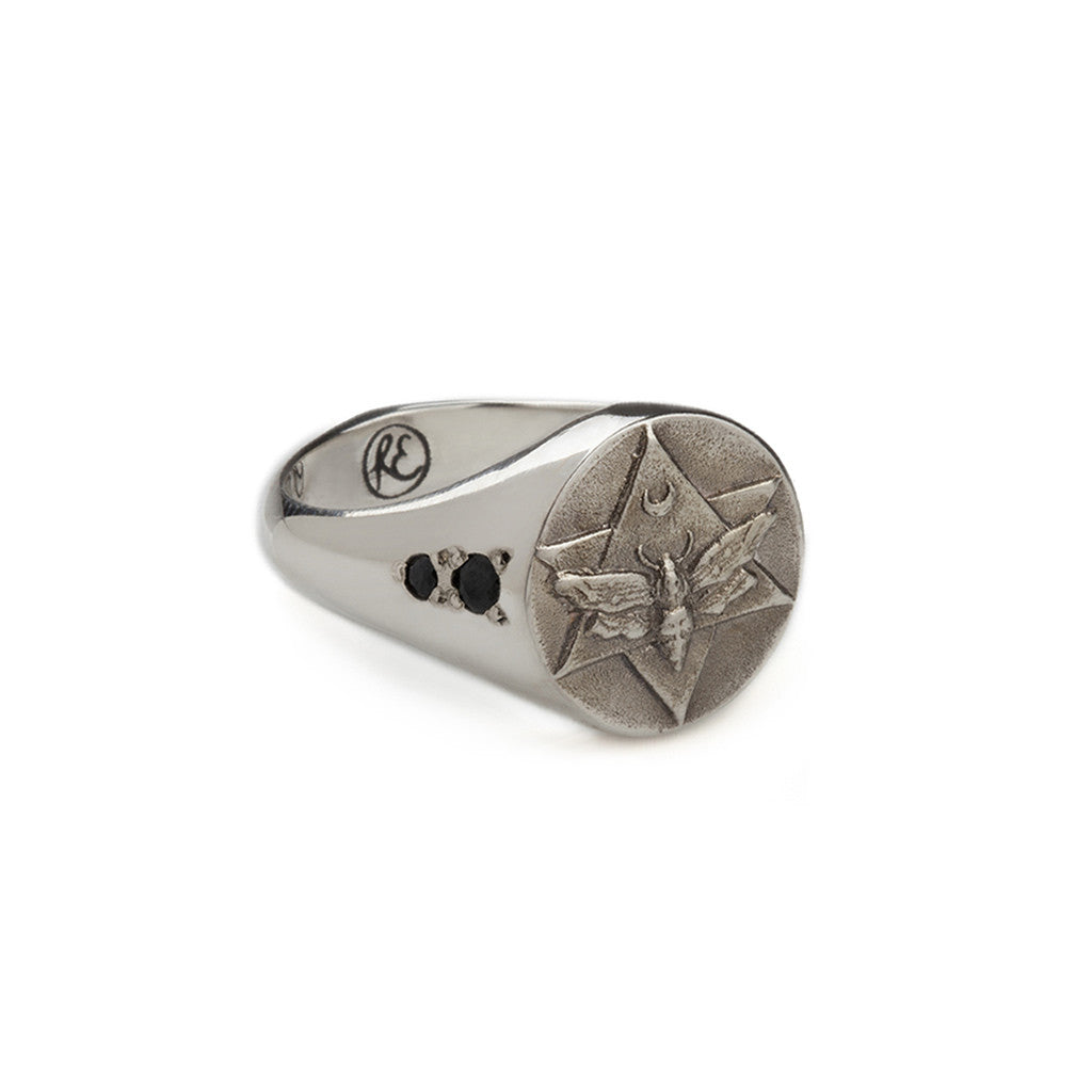 The Lunar Signet Ring - L / Silver IV6492