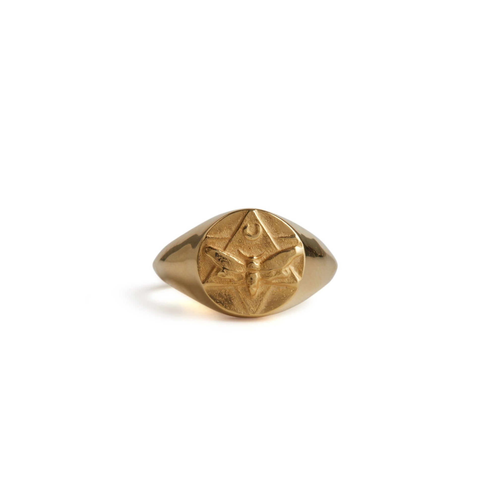 The Lunar Pinky Signet Ring - H / Gold Vermeil