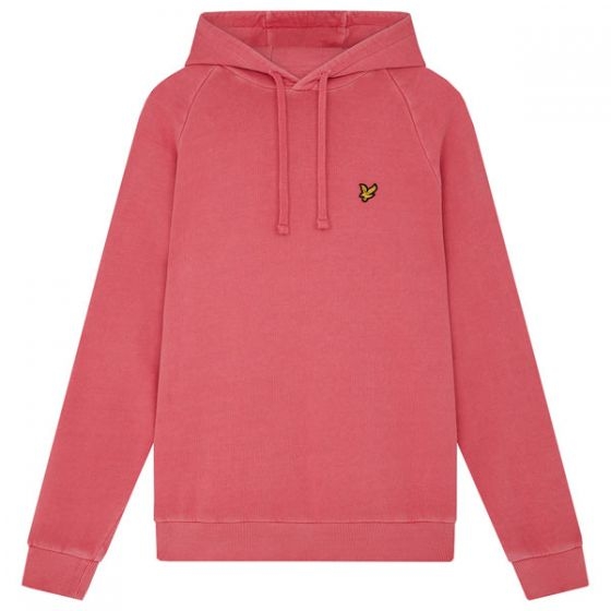 Lyle and Scott Pigment Dye Hoodie Pink Electric