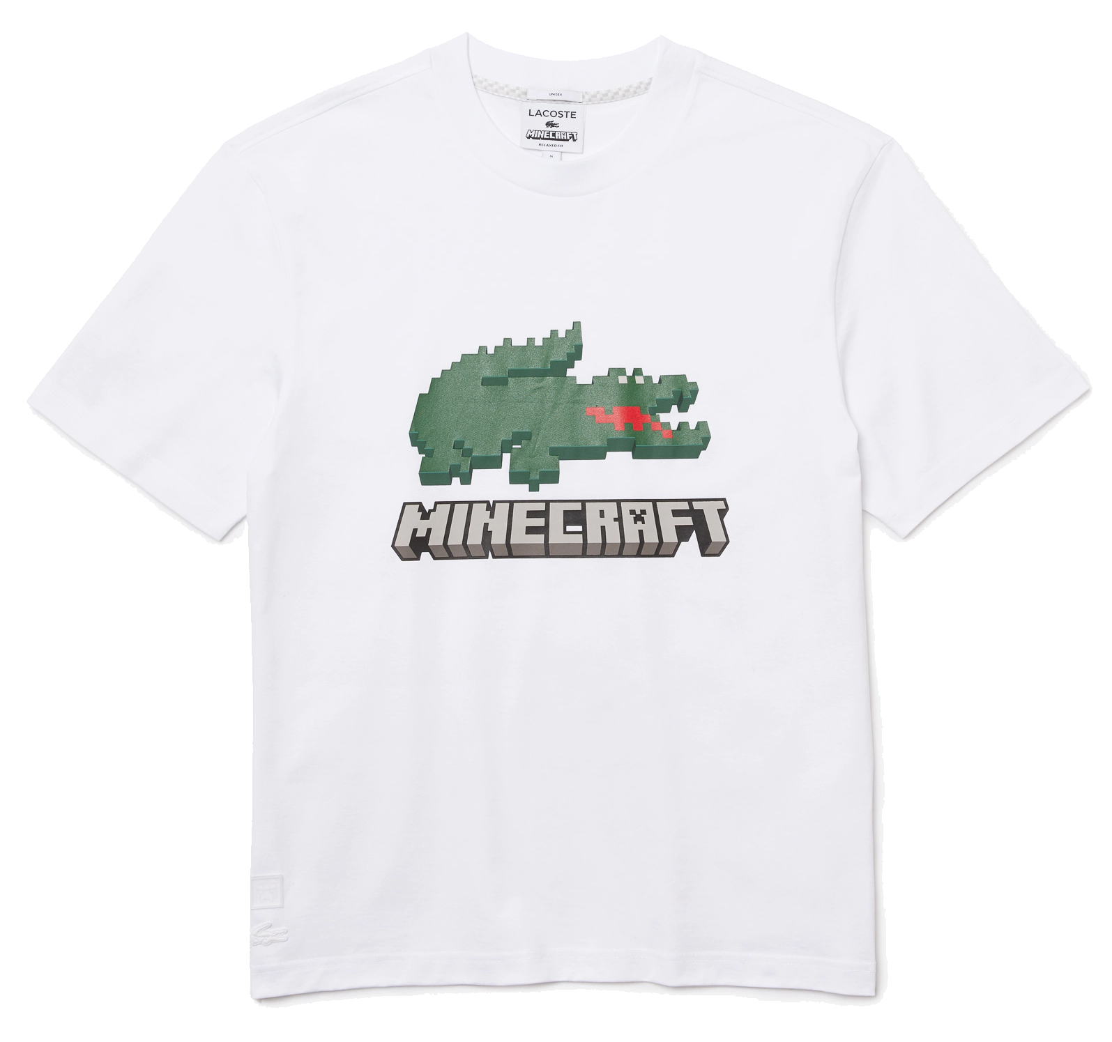 Crew Neck Minecraft Crocodile Tee White