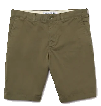 Lacoste Slim Fit Stretch Cotton Bermuda Shorts Green Khaki