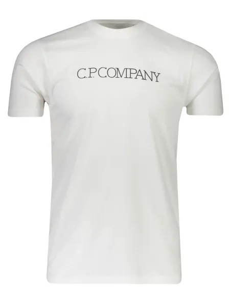 C.P. Company Jersey Tonal Logo Tee Gauze White