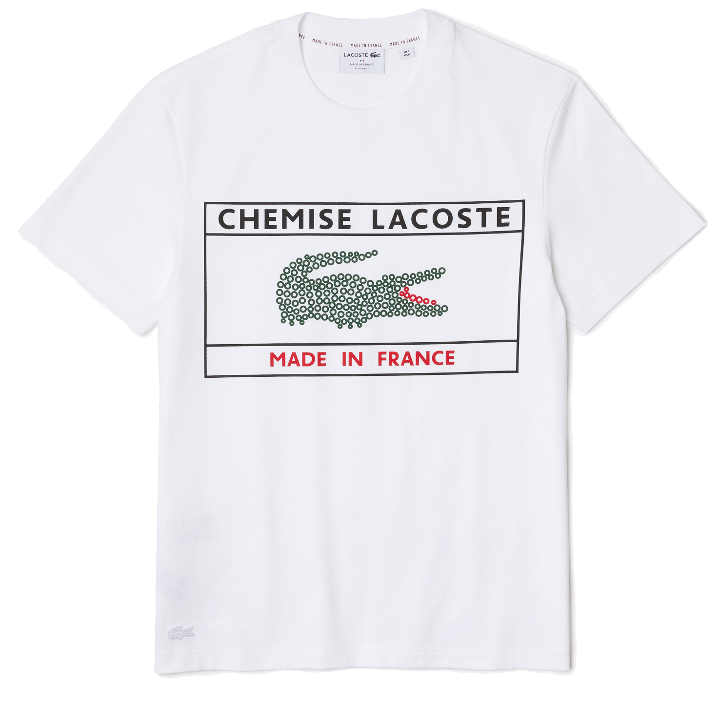 Lacoste Made In France Organic Cotton Tee Navy White
