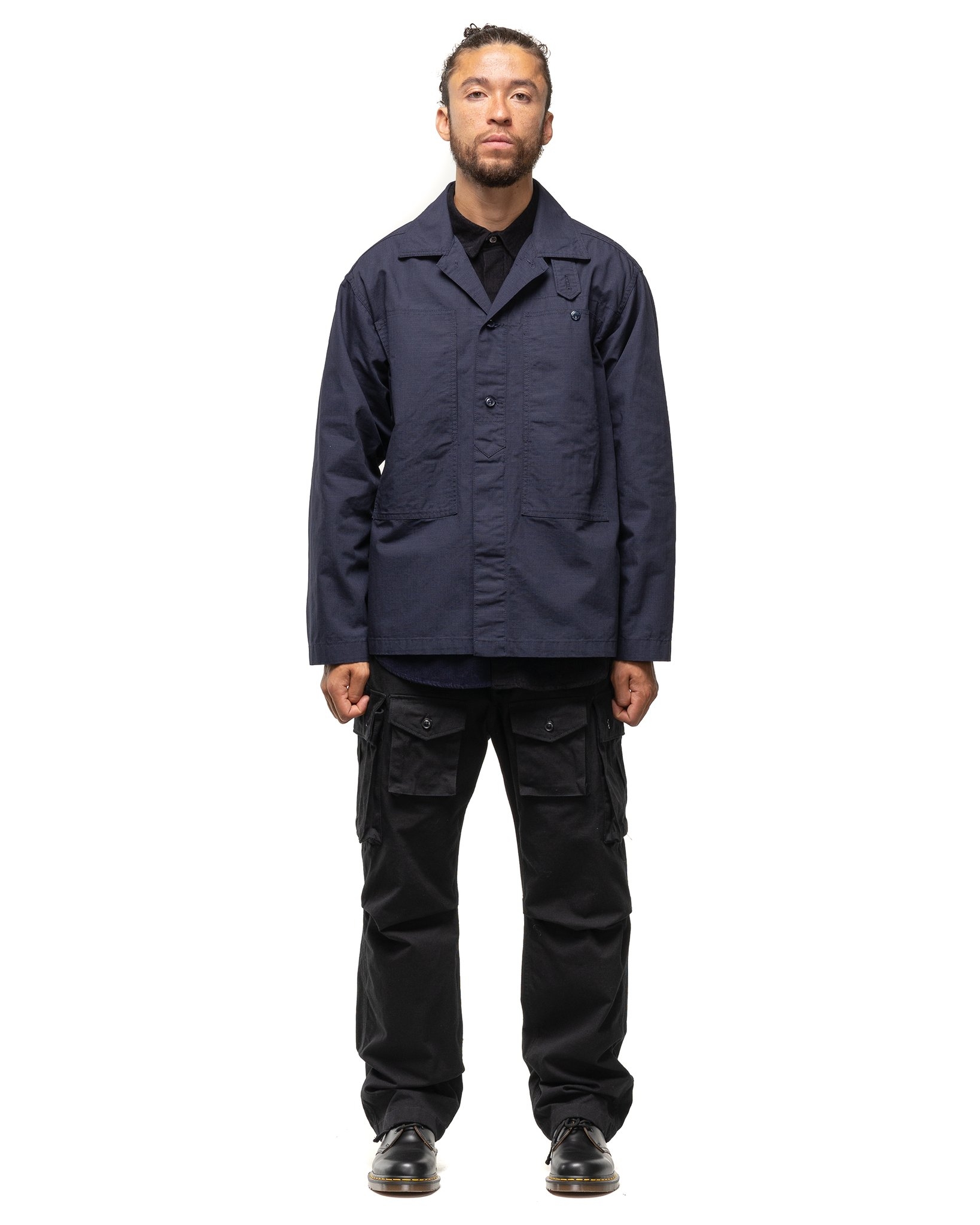 Trouva: Fatigue Shirt Jacket Dark Navy Cotton Ripstop