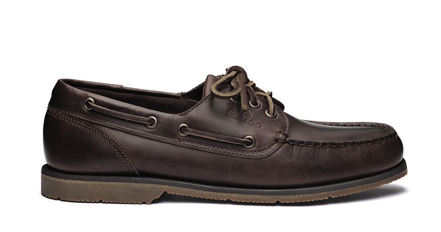 Sebago  Foresider Waxed Leather Boat Shoe Dark Brown