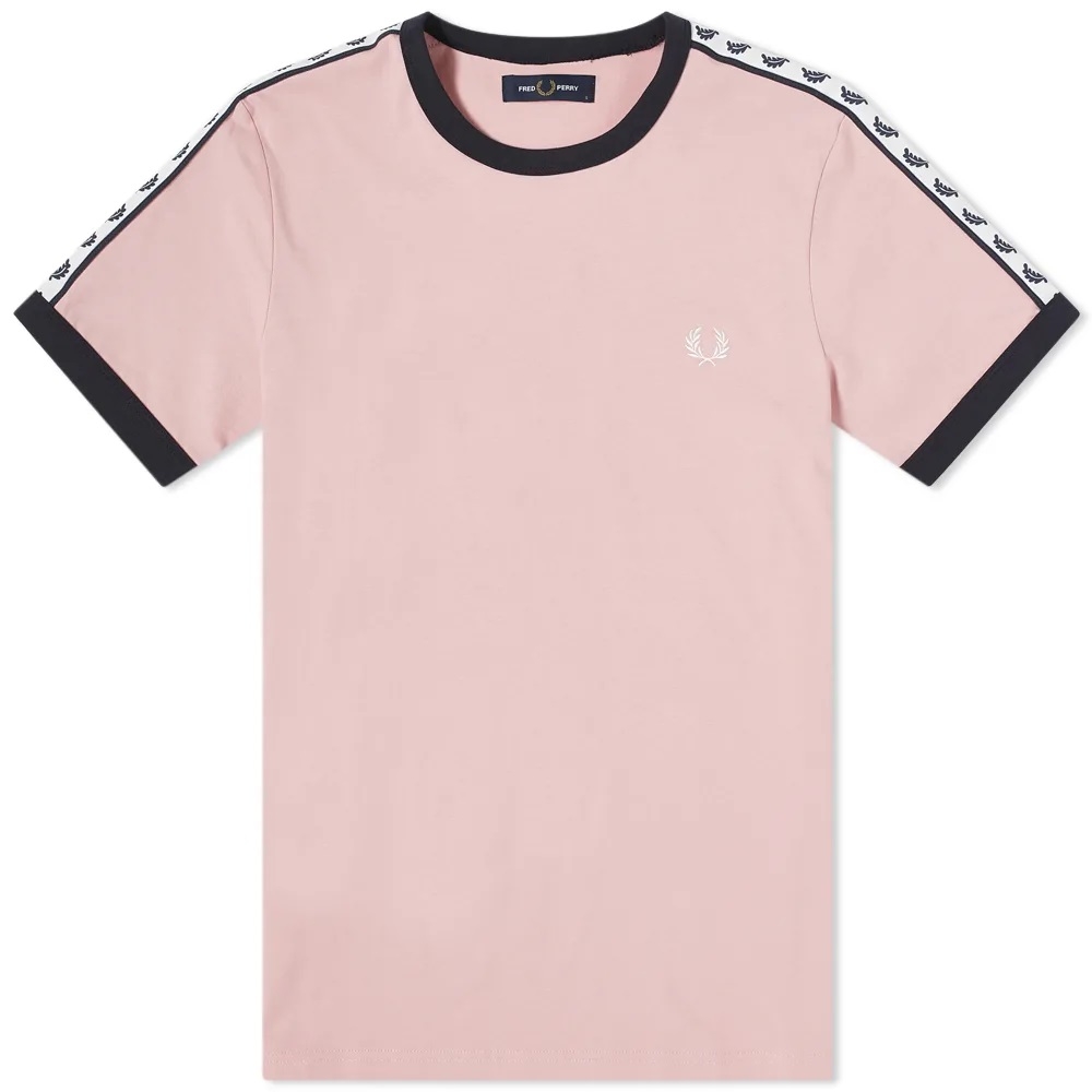 Fred Perry Authentic Taped Ringer Tee Chalky Pink