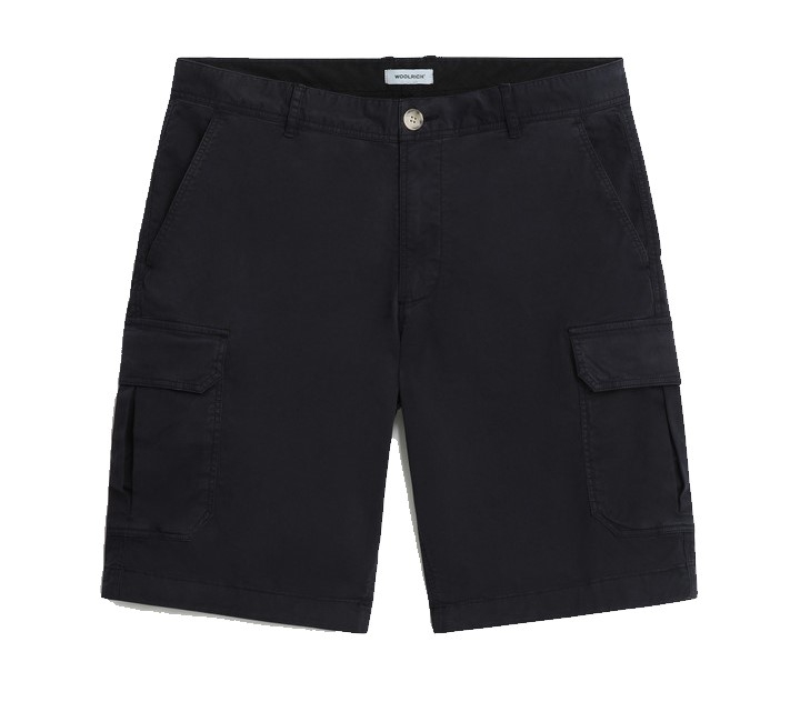 Stretch Cotton Cargo Shorts Melton Blue