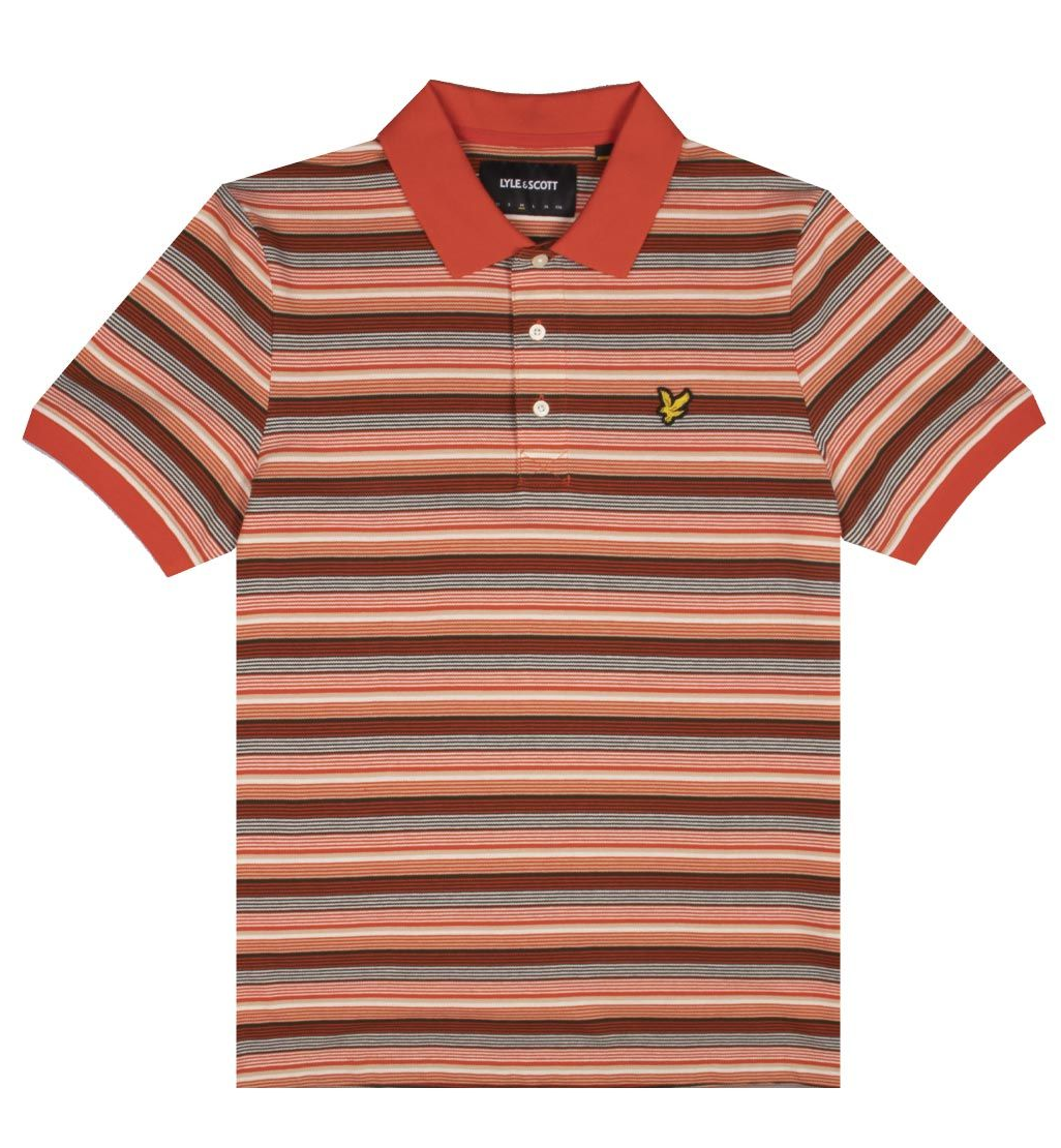 Stripe Polo Shirt Burnt Orange