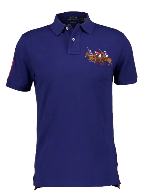 Triple Pony Polo Shirt Navy