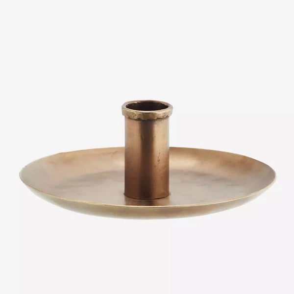 Single Hand Forged Brass Candle Holder