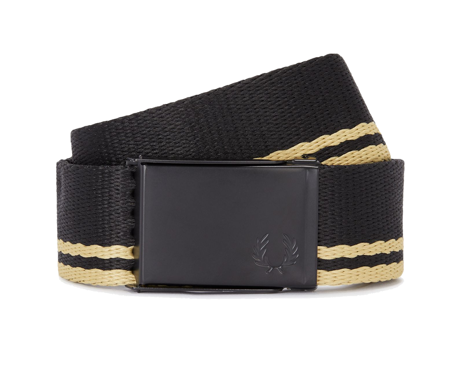 Tipped Webbing Belt Black & Champagne