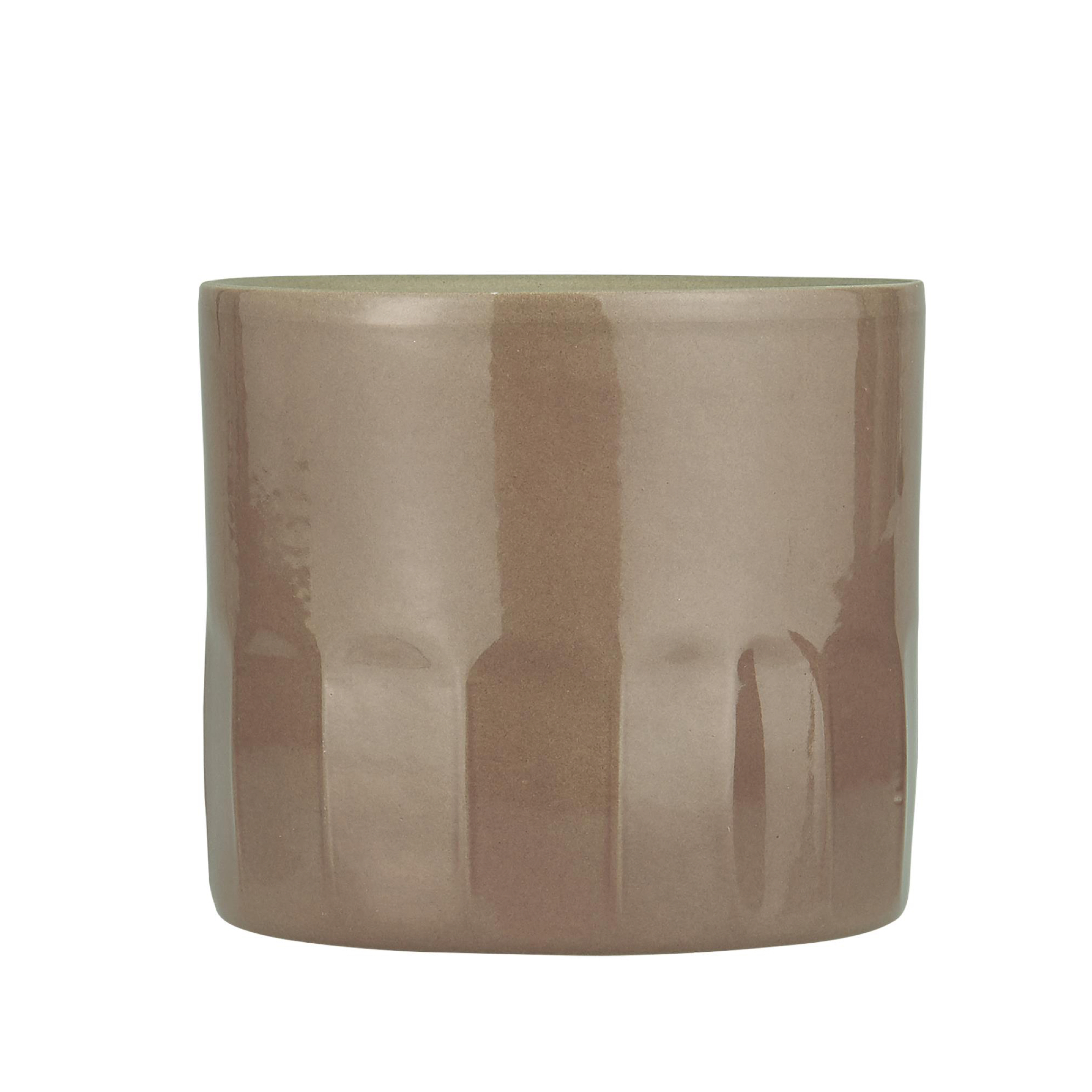 Ib Laursen Large Glazed Stoneware ‘North Sea’ Plant Pot - Latte 