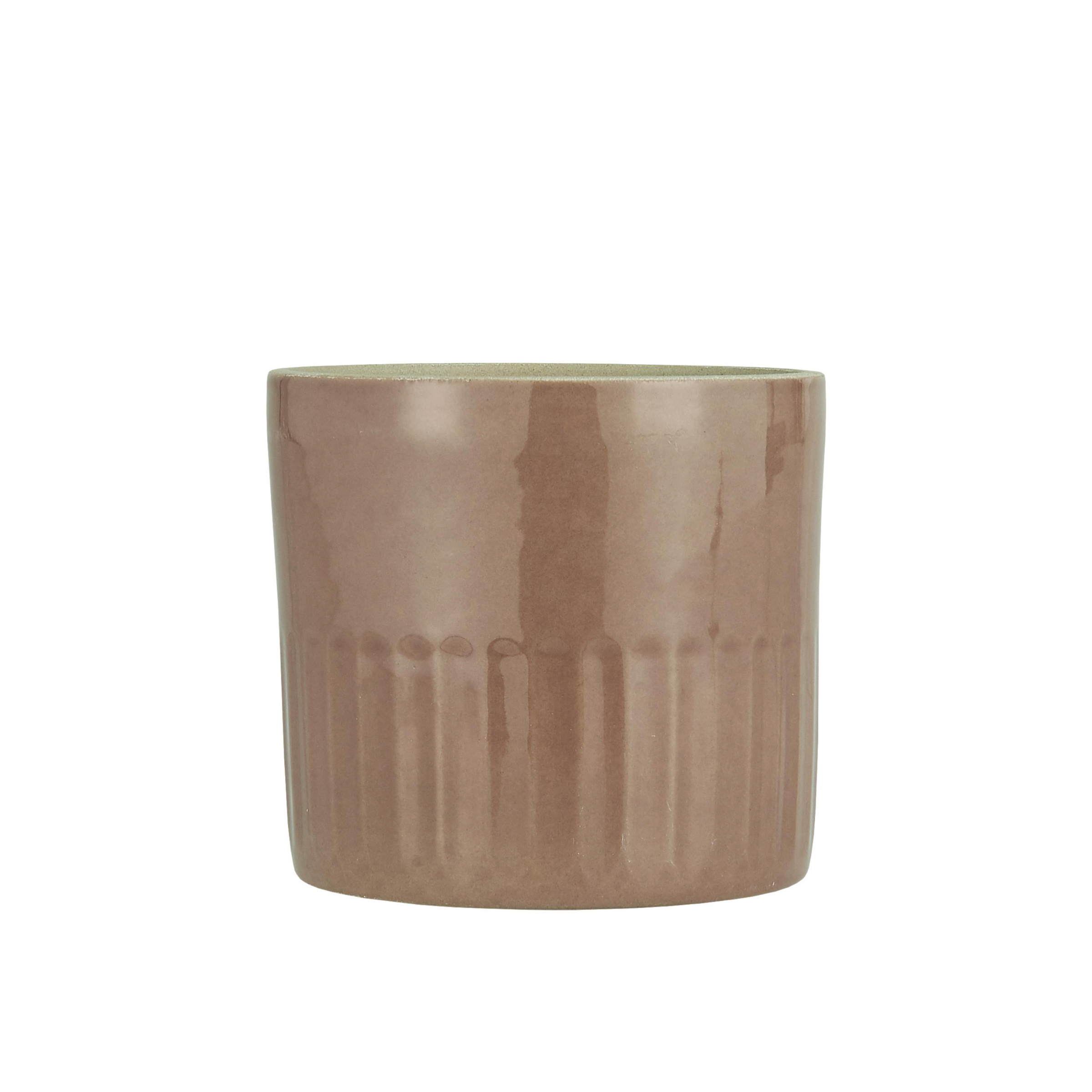 Ib Laursen Small Glazed Stoneware ‘North Sea’ Plant Pot - Latte 